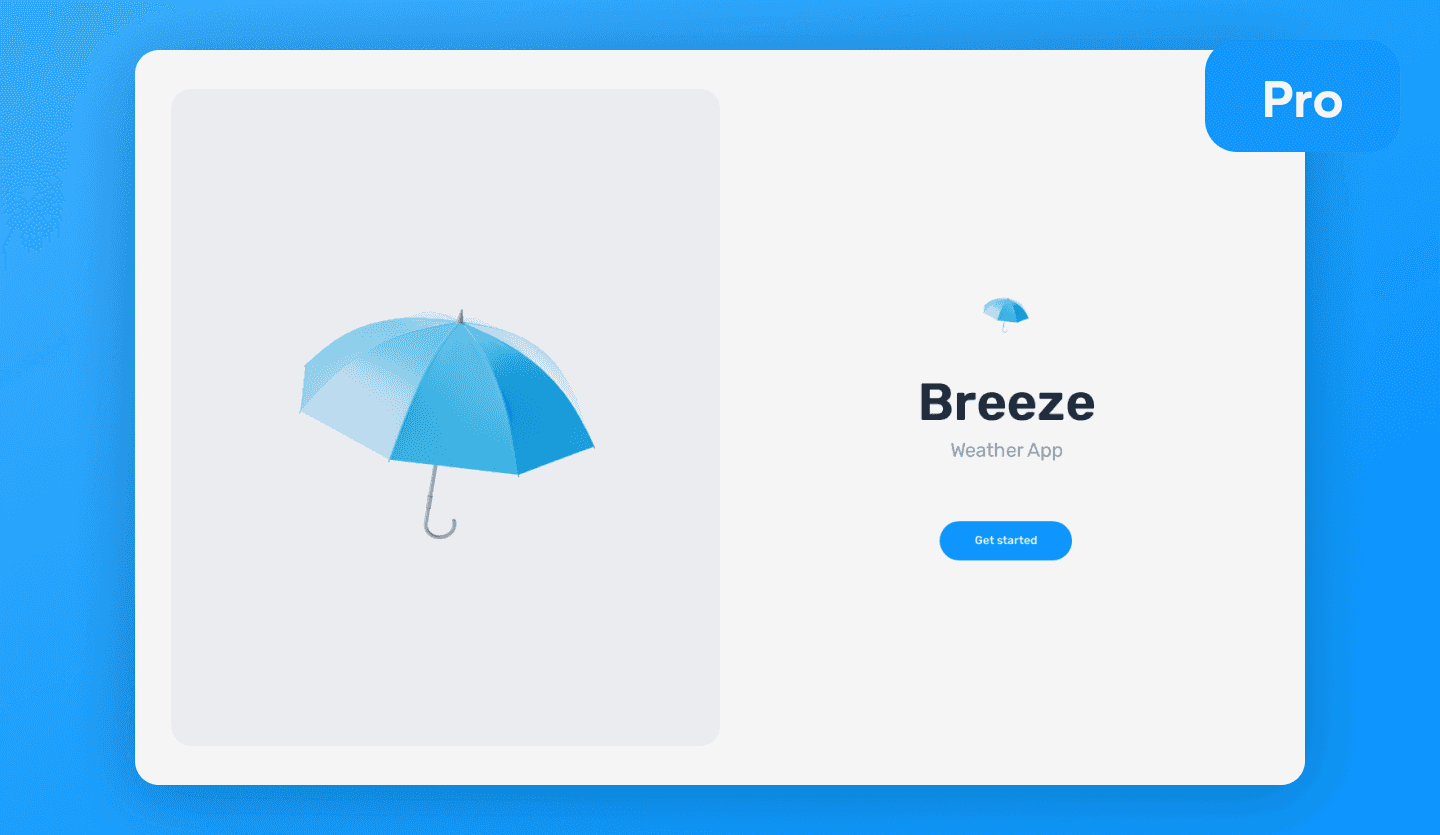 weather web app design template light mode cover