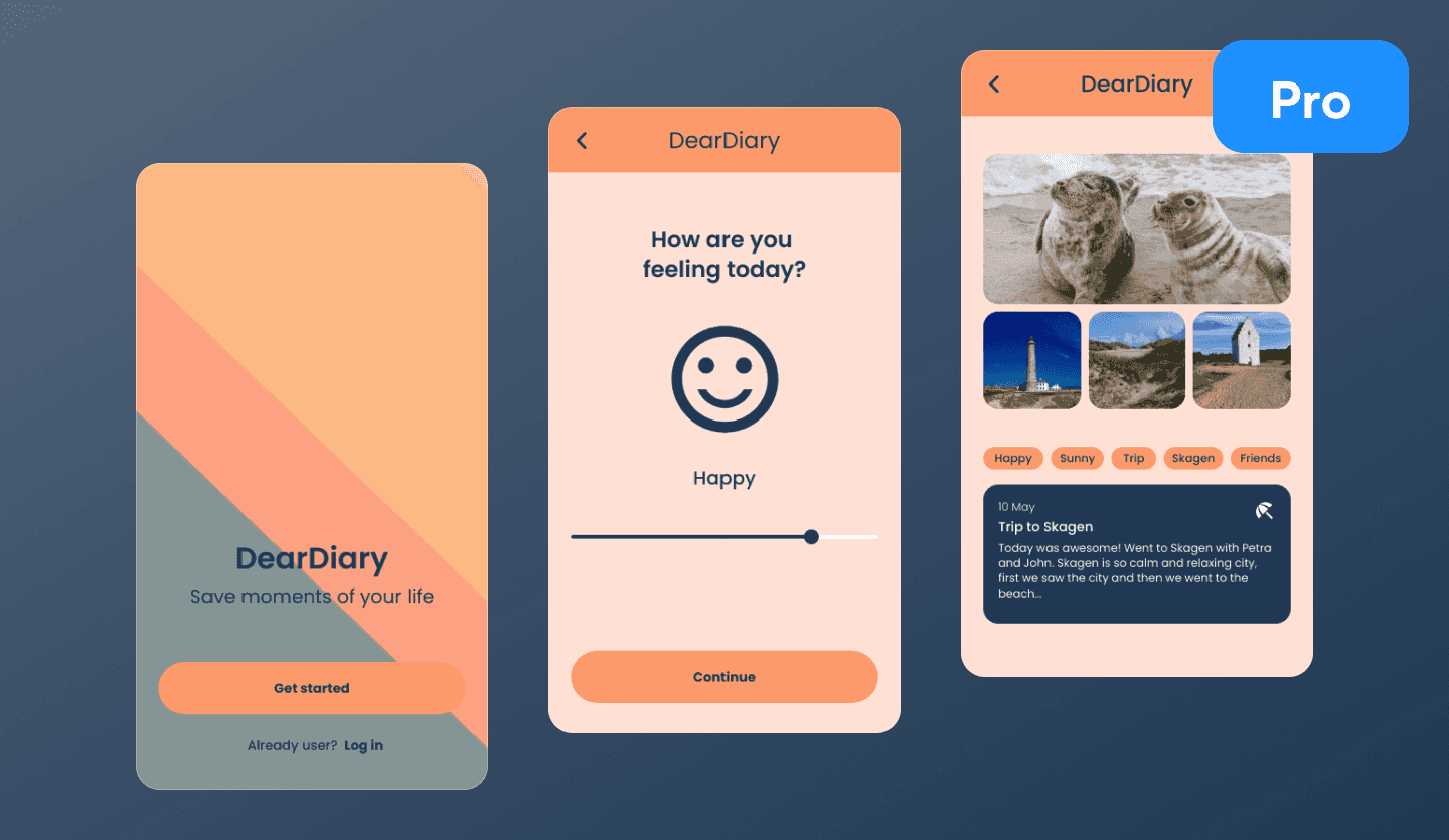 Journaling App Template Mobile App Journal Design Uizard